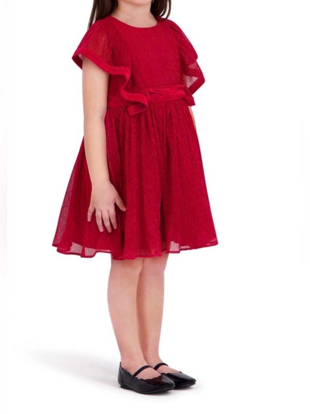 Kensie Girl Toddler 2T Red Flutter Sleeve Fit & Flare Holiday Dress NWT - Picture 10 of 12